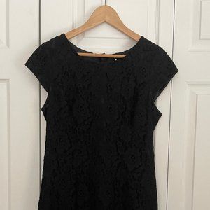 J. Crew Black Lace Sheath Dress